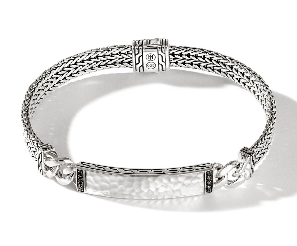 Classic Chain Hammered Silver Bracelet